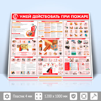 Стенд «Умей действовать при пожаре» (PB-25)